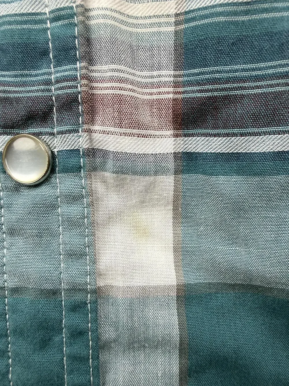 High Noon Shirt Mens XL Green Plaid Long Sleeve Western Pearl Snap Casual